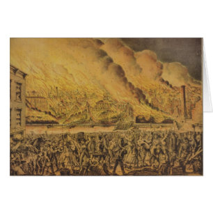 Vista del gran fuego de Chicago