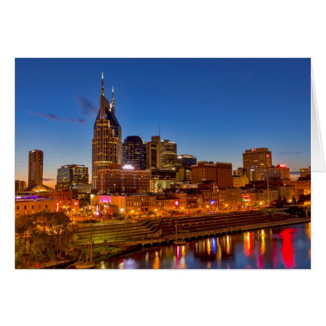 Vista del horizonte de la ciudad al atardecer (Anverso (Horizontal))