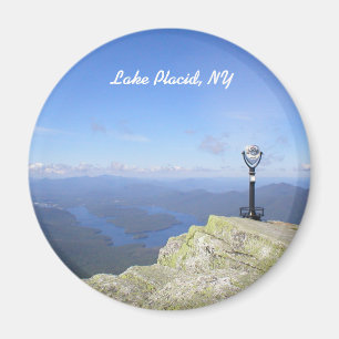 Vista del imán redondo del Lake Placid NY