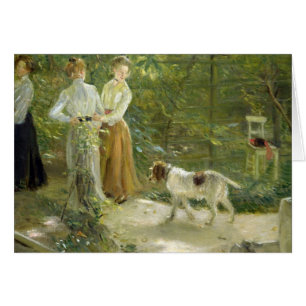 Vista del jardín del artista con sus hijas