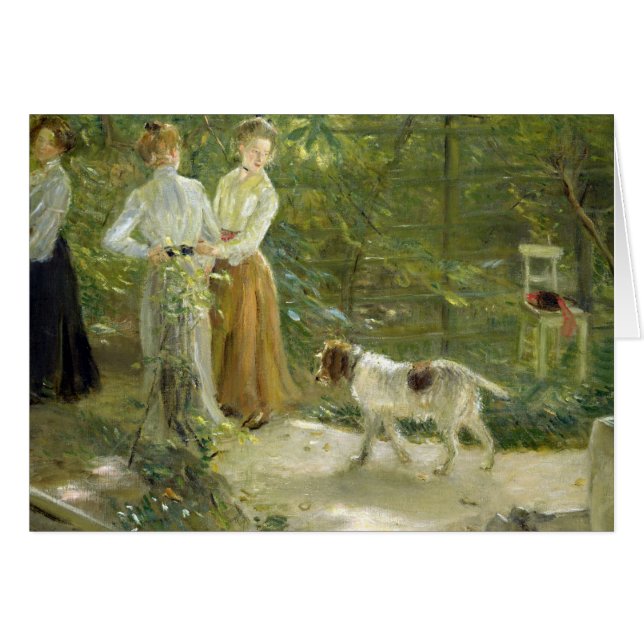 Vista del jardín del artista con sus hijas (Anverso (Horizontal))