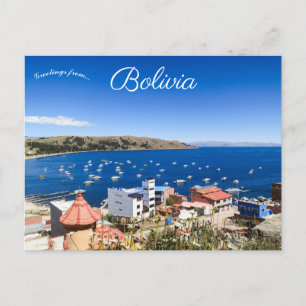 Vista del Lago Titicaca Copacabana Bolivia Tarjeta