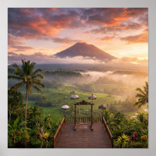 Vista del Monte Agung Lahangan Dulce Arte del Pais
