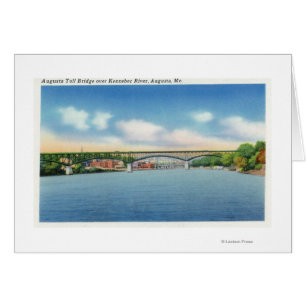 Vista del río Kennebec del puente peatonal de Augu