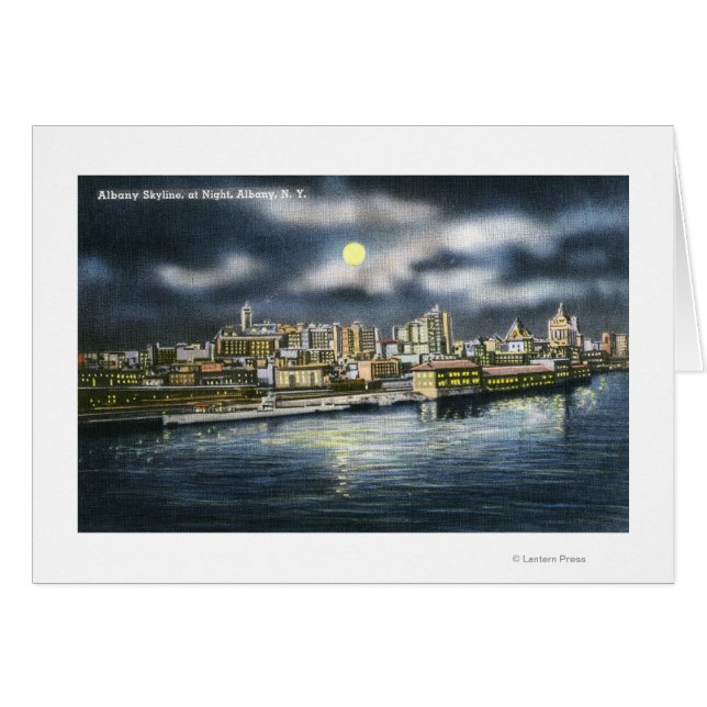 Vista del Skyline de Albany de noche (Anverso (Horizontal))