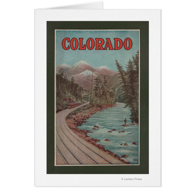 Vista del tren junto al río - Afiche de viaje (Frente)