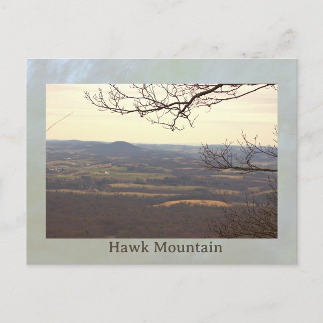 Vista desde la tarjeta postal de Hawk Mountain (Anverso)