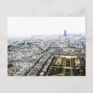Vista desde París desde la postal de la Torre Eiff