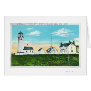 Vista exterior del faro de Cabo Blanco