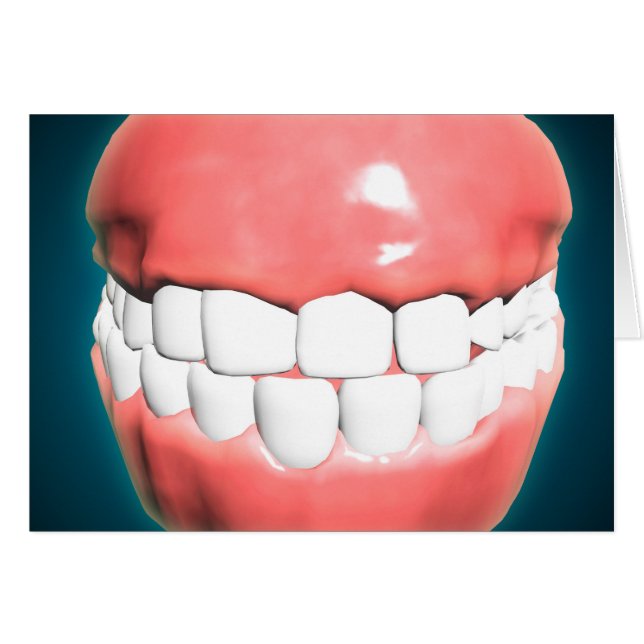 Vista frontal de la boca humana con dientes y goma (Anverso (Horizontal))