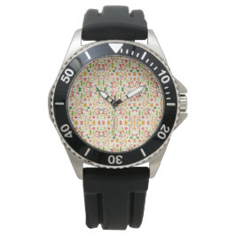 Vista frontal de un reloj de pulsera