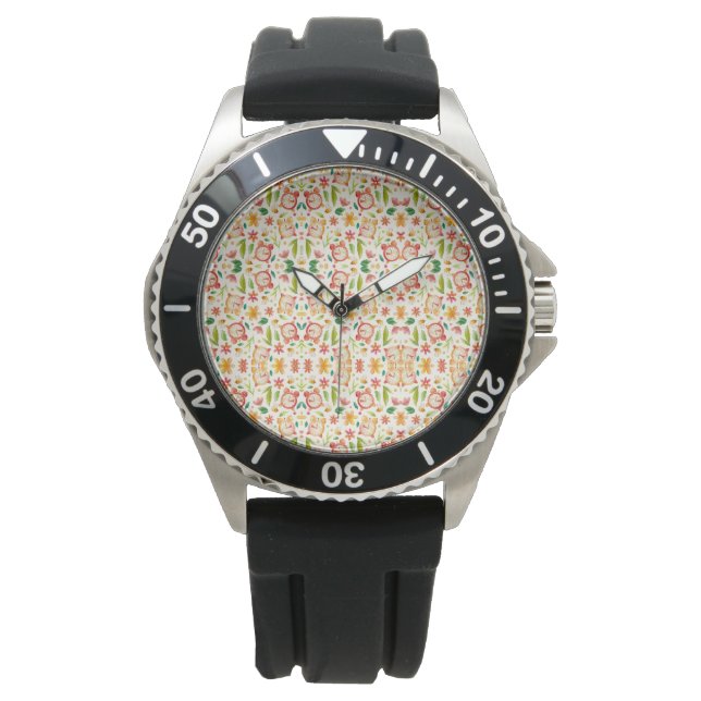 Vista frontal de un reloj de pulsera (Anverso)