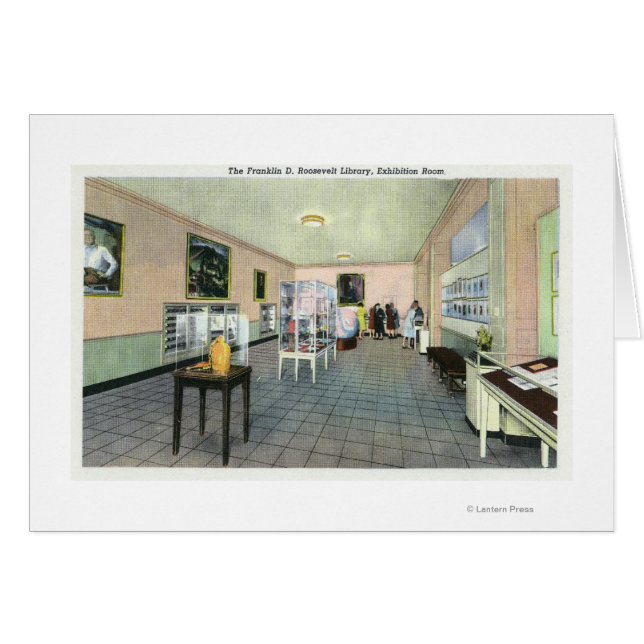 Vista interior de la biblioteca FDR, exposición (Anverso (Horizontal))