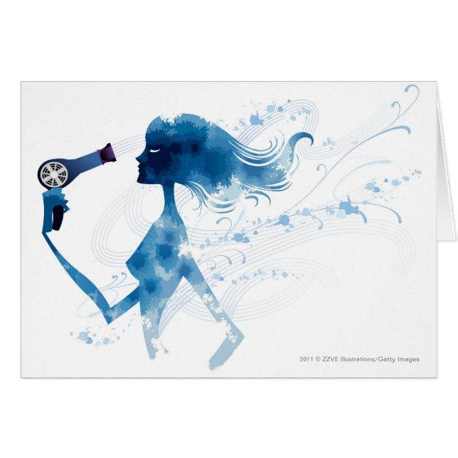 Vista lateral de la mujer que hace el brushing el (Anverso (Horizontal))