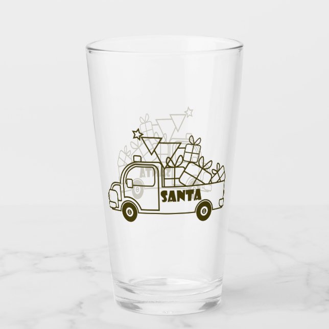 Vista lateral del camión de Navidades de esquema (Anverso)