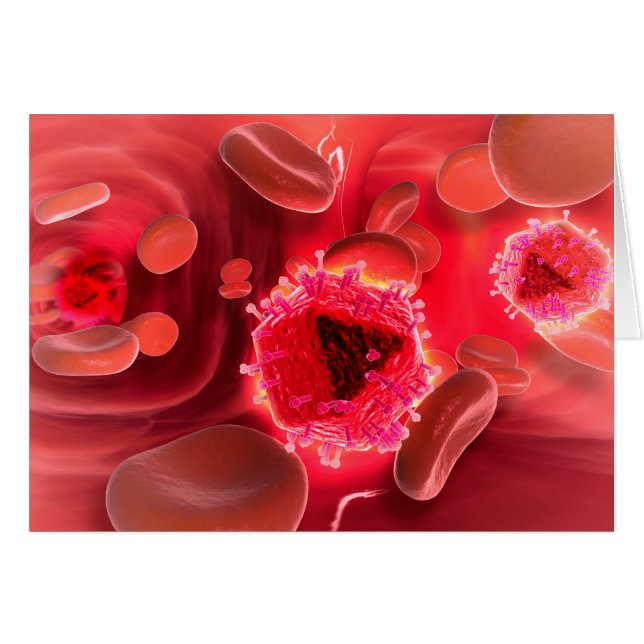 Vista Microscópica Del Virus Del VIH Dentro De Los (Anverso (Horizontal))