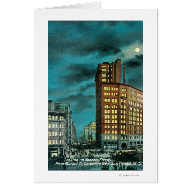 Vista nocturna de Kearney St en Chronicle Bldg (Frente)