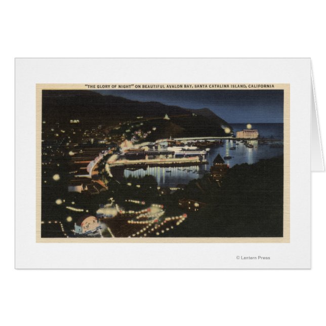 Vista nocturna de la bahía de Avalon (Anverso (Horizontal))