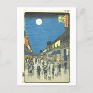 Vista nocturna de la postal de la época Saruwaka-m