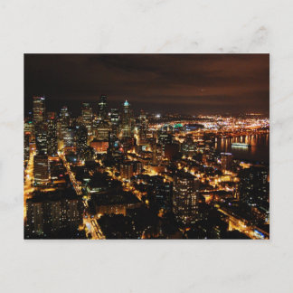 Vista nocturna de la postal de Seattle