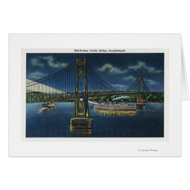 Vista nocturna del puente de tráfico de Mid-Hudson (Anverso (Horizontal))