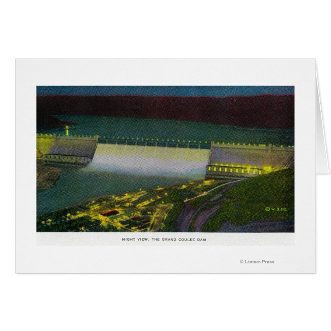 Vista nocturna, represa Grand Coulee (Anverso (Horizontal))