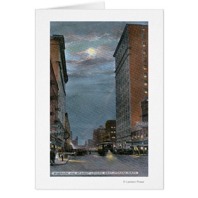 Vista occidental de la avenida Riverside de noche (Frente)