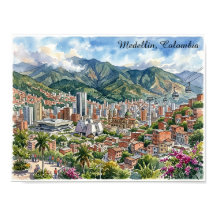 Vista panorámica de Medellín, Colombia Arte en Acu
