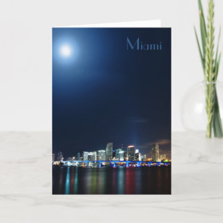 Vista panorámica nocturna en Miami - Tarjeta de fe