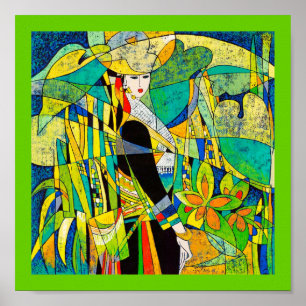 Vista para arriba el arte abstracto oriental de la
