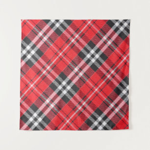 Vista superior del patrón de tela de Tartán