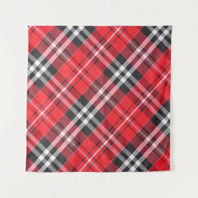 Vista superior del patrón de tela de Tartán (Anverso)