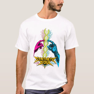 Vista trasera de camiseta negra esencial ADOM