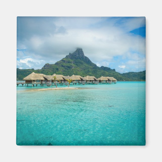 Vistas al imán cuadrado de la isla Bora Bora (Frente)