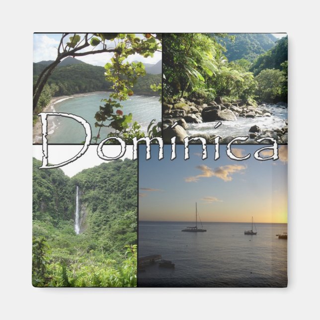 Vistas al imán de Dominica (Frente)