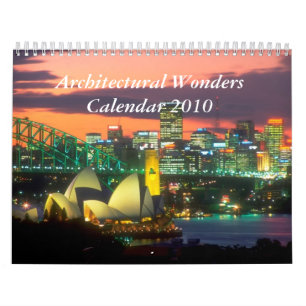Vistas arquitectónicas del calendario de mundo