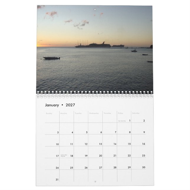 Vistas del calendario de Dominica (Jan 2027)