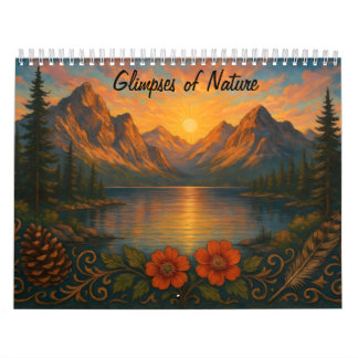 Vistas del calendario de paisajes de montaña de la