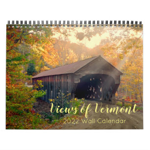 Vistas del calendario de paredes de Vermont 2022