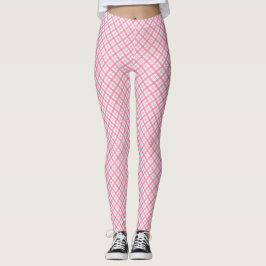 Vistas frontal y posterior de leggings de cuadros 