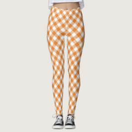 Vistas frontal y trasera de leggings con una naran