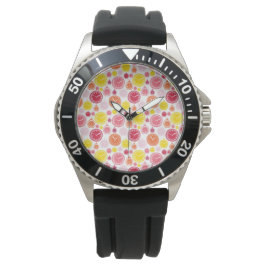 Vistas frontal y trasera de un reloj de pulsera