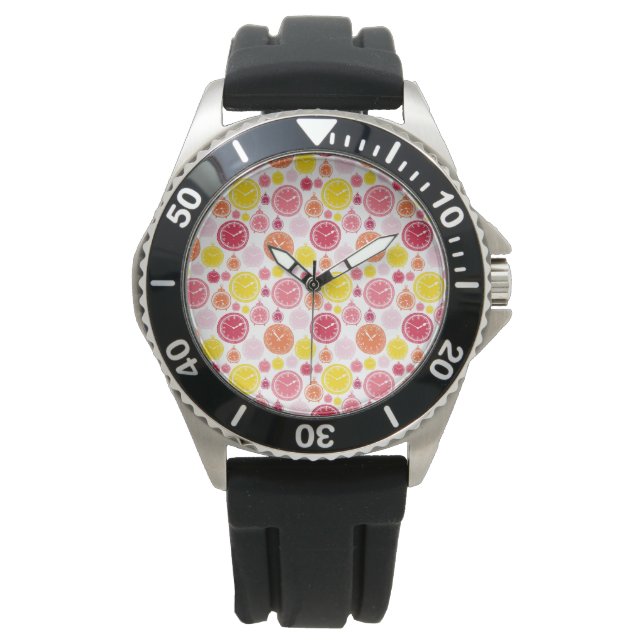 Vistas frontal y trasera de un reloj de pulsera (Anverso)