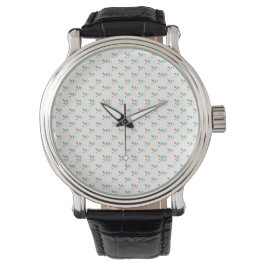 Vistas frontal y trasera de un reloj de pulsera 