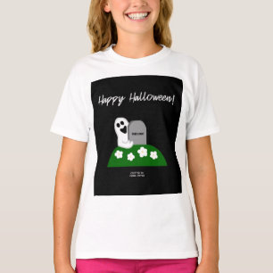 Vistazo A Boo Fantasma Chicas Camiseta Blanca Bási