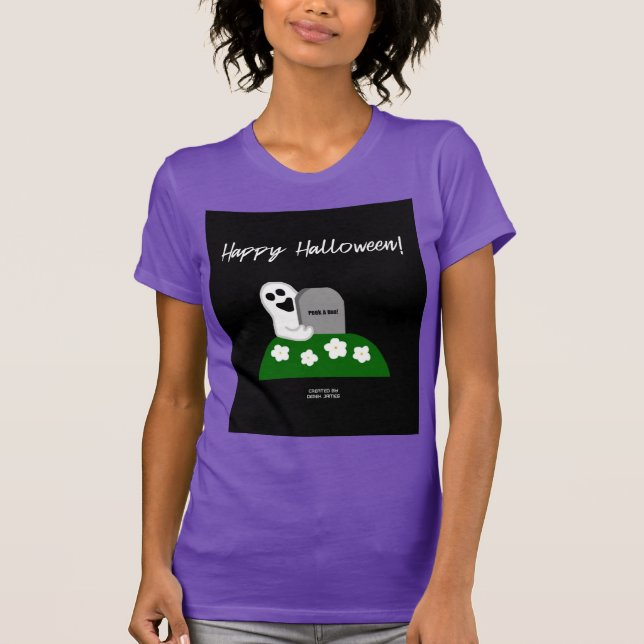 Vistazo a la camiseta púrpura de una mujer fantasm (Anverso)