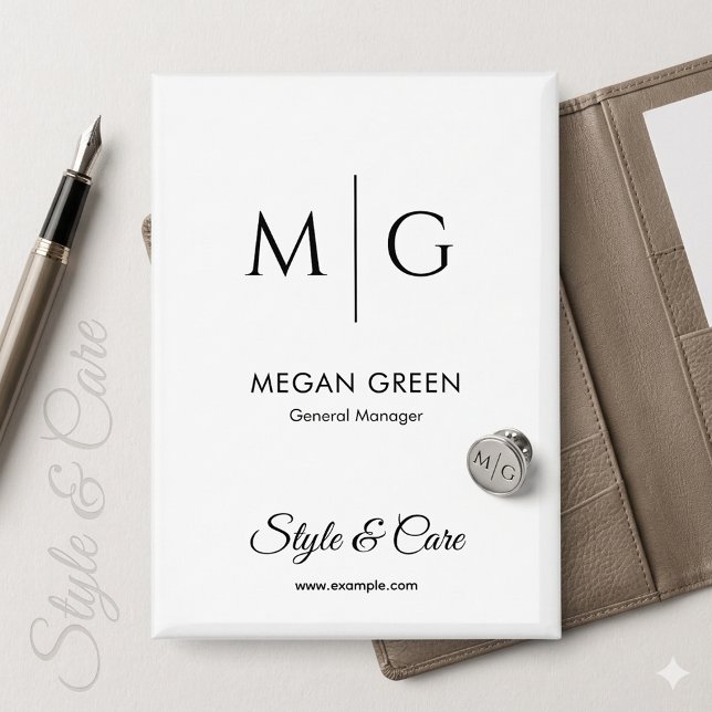Visualización de botón de marca de nombre elegante (Custom Text Stylish Name Brand Button Display)
