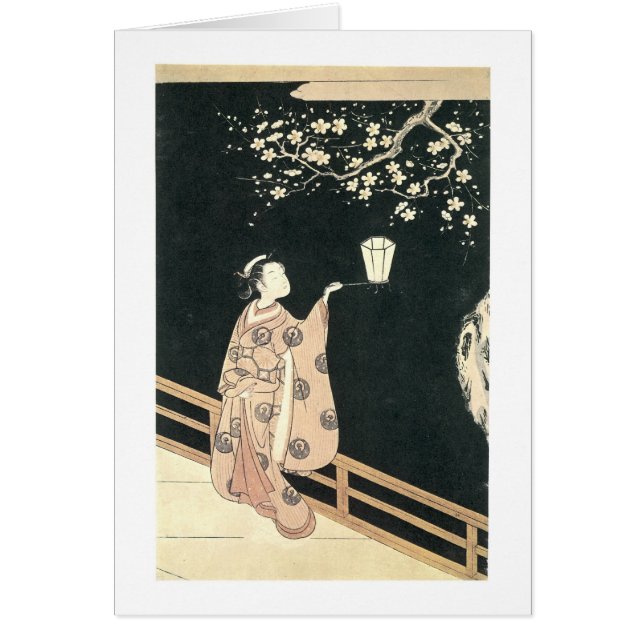 Visualización de ciruelas, Harunobu, años 1760 (Frente)