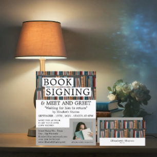 Visualización de libros, publicidad de firma de li
