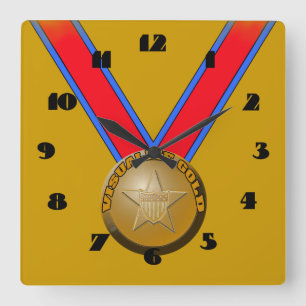 Visualizar el reloj de pared de Medallón de Oro